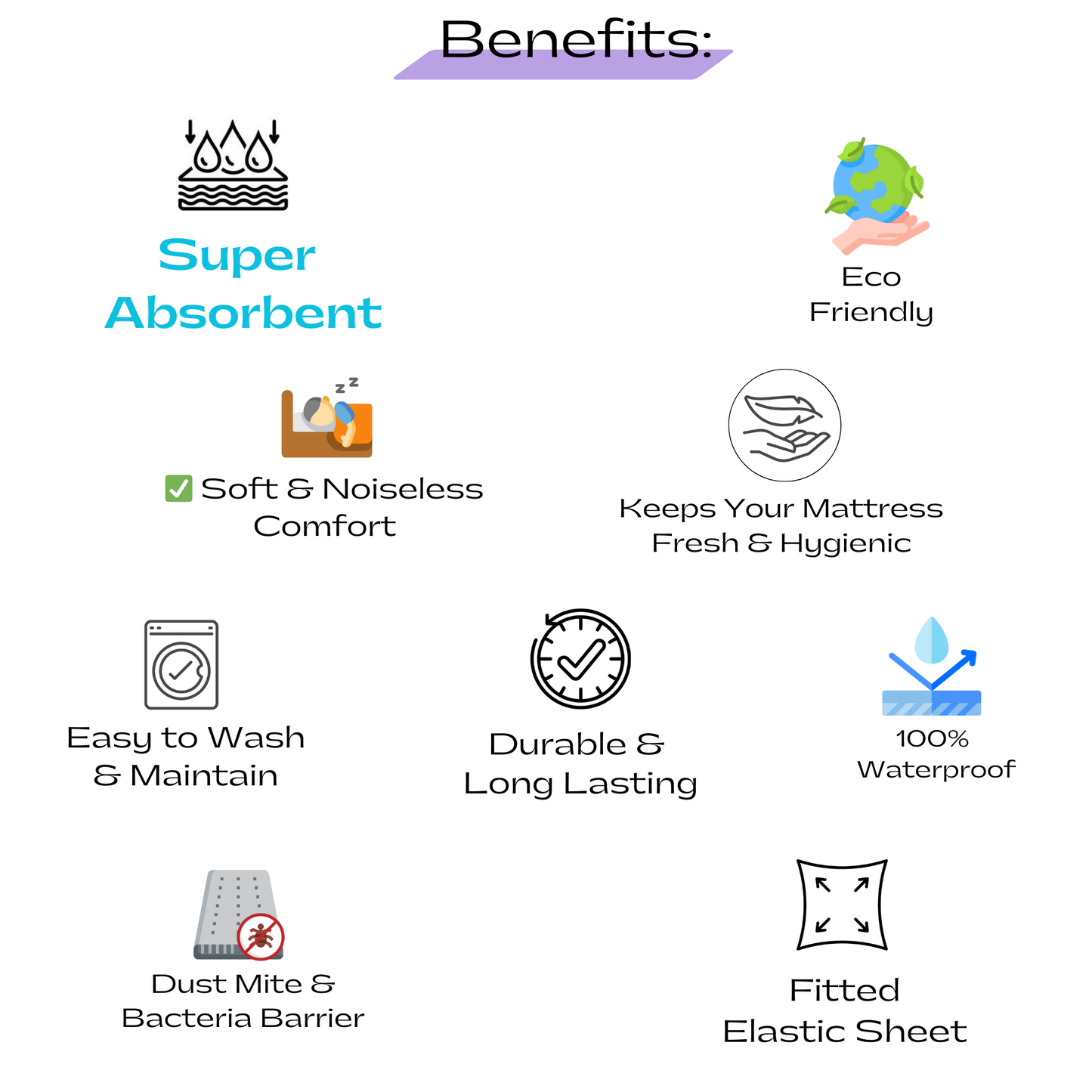 Cozy - SuperSoft Terry Mattress Protector - 100% Waterproof