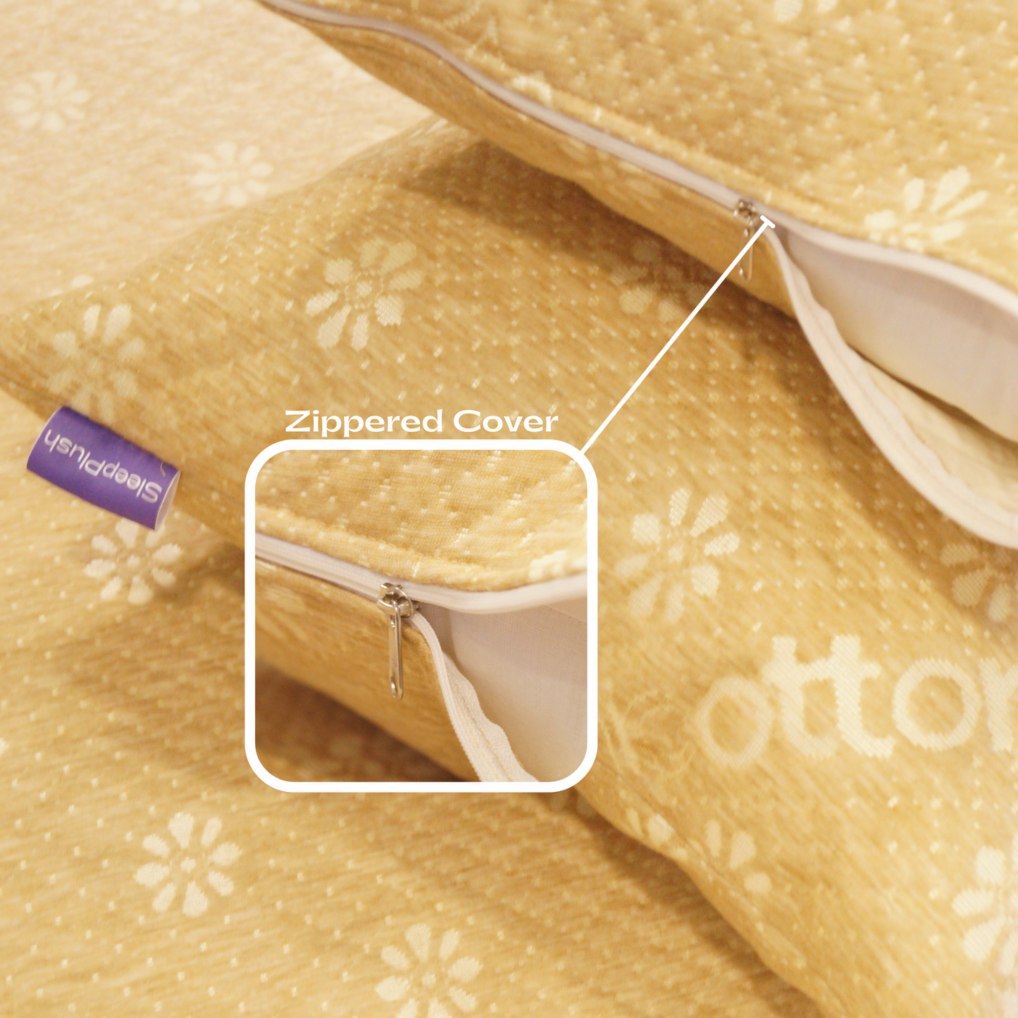 Jacquard Organic Cotton Pillow Protector (100% WaterProof) - Pack of 2